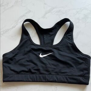 Nike Black Sports Bra with White Swoosh